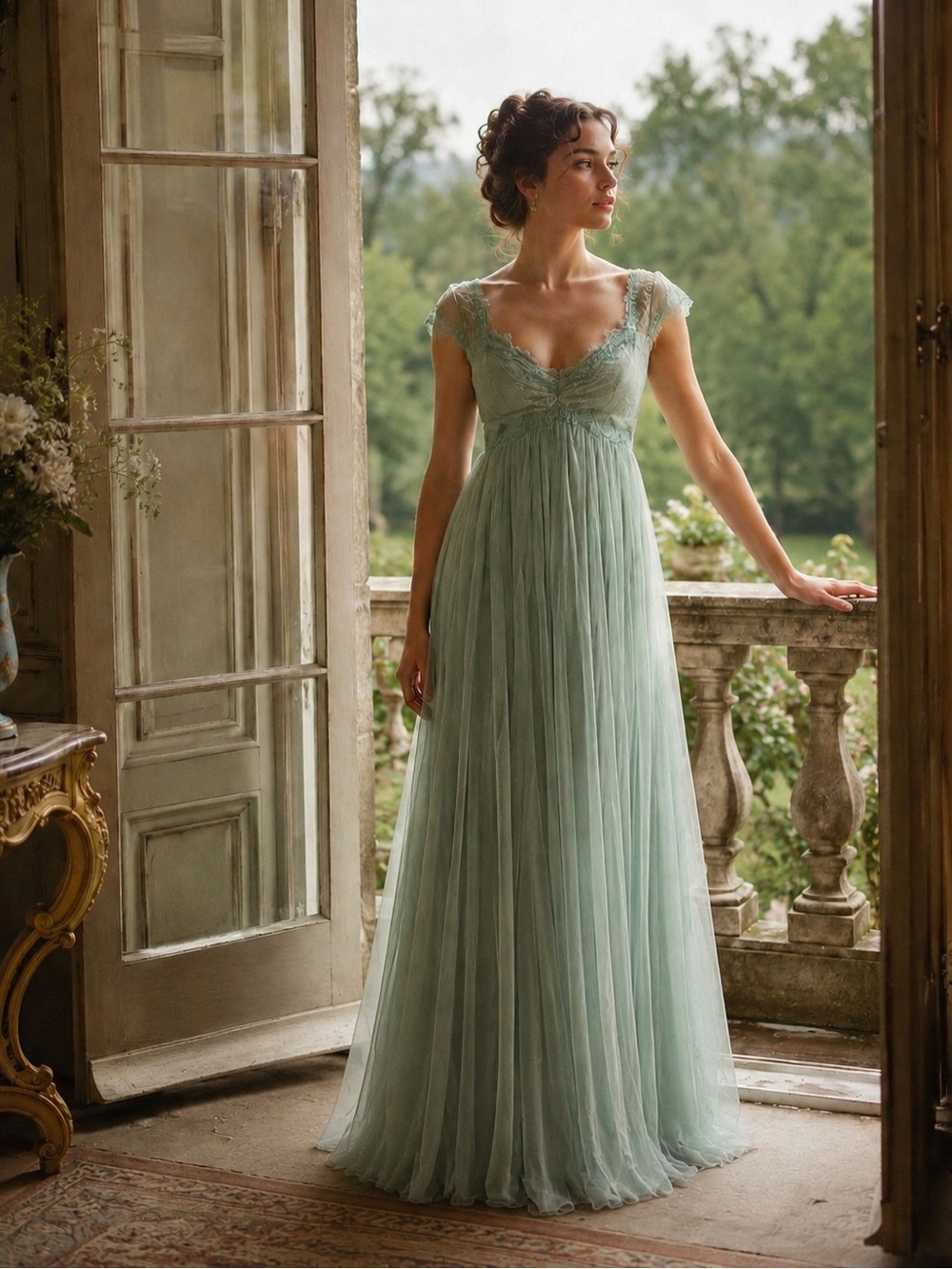 NWT Little Mistress Empire Waist Lace Maxi Dress